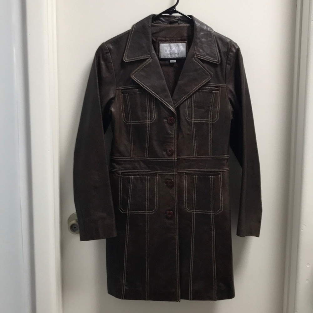 Wilson Leather Maxima Trench Coat sz Small